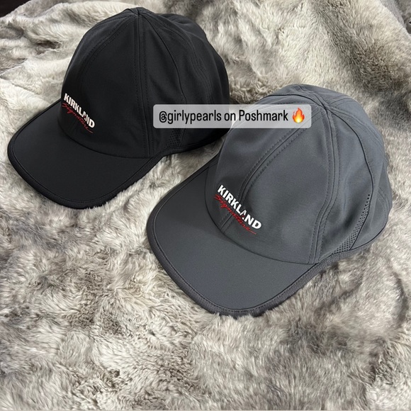 Kirkland Signature Unisex Logo Hat 2 Hats Black & Gray NEW main image 4